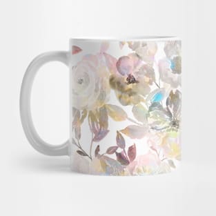 Elegant whimsical grey watercolor roses Mug